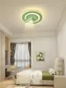 Ceiling Lights Nordic Green Acrylic Round LED Modern Living Room Bedroom Study Dining With Spotlight Simple Lamps