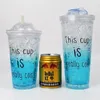 Tassen Wagon Glas Wasserbecher Doppelschichtiger Gel-Sippy mit Schiebedeckel Kühlende Crushed-Eiscreme-Getränkedose