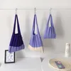 Sac en tissu tricoté pour femmes, sac à bandoulière Design bloquant les couleurs, sacs plissés en tissu de laine, fourre-tout pliable à sangles pour dames