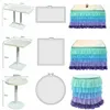 Table Skirt Home Textile Patchwork Pattern Type USTable Wedding Party Tulle Tutu Tableware Baby Birthday Xmas Decor
