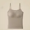 Camisoles Réservoirs Femmes Soutien-Gorge Sans Couture Et Débardeur Deux En Un Avec Camisole De Sport Sans Manches Vêtements D'extérieur Polyvalents