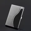 Porta della carta FI Stainl Steel Sier Alluminio Case di credito Case Women Wallets Men Card Box Box Organizzatore Busin E3rd#