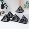 Esculturas 1 pc cristal natural obsidiana olho de deus pirâmide obsidiana ponto reiki energia pedra ornamentos decoração de mesa