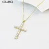 Chaînes 10 pièces Classique Croix Pendentif Collier Pave Minuscules Perles Perle O Forme Belle Femme Cadeau 52816