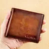 Ciephia Echtes Leder RFID-blockierende Geldbörsen für Männer Vintage Bifold Short Multi Functi ID Kreditkarteninhaber mit 2 ID-Fenster s90h#
