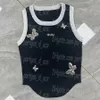 Stripped Women Singlets Tanks Cropped Contrast Color Knitted Singlet Luxury Designer Woman Knits Tees