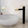 Rubinetti per lavabo da bagno Rubinetto miscelatore in ottone a cascata monocomando per lavabo in oro nero di alta qualità