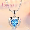 Chaînes 925 Sterling Silver Pendentif Collier pour femmes Engagement Bijoux de mode Cristal autrichien Romantique Forme de coeur en gros