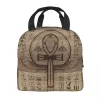 Bolsa de almuerzo Ankh con cruz egipcia personalizada, fiambrera con aislamiento térmico para mujer, para niños, escuela, A8B4 #