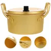 Double chaudières ménage petit pot de cuisson gazage double-oreau soupe épaissie et approfondie des nouilles instantanées jaune aluminium non wok pots de wok