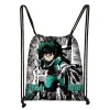 Anime japonais My Hero Academia Modèle Sac à cordon Femmes Backpacks Carto Boku No Hero Academia For Travel Shoe Sac Gift G38O #