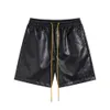 Projektanci szorty dobrze się sprzedają. Autumn Nowa marka modowa RH American Hafted Letter Leather Shorts for Women Pu Split Men