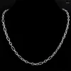 Kettingen Rvs Hiphop Rechthoekige Link Ketting Voor Mannen Vrouwen Zilver Kleur Rock Party Chain Choker Sieraden Kraag Para Mujer