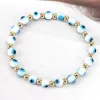 Bracelets 5Pcs Turkish Eye Bracelets For Women Jewelry Trendy Gold Plated Beads Bead Jewellery Elastic Popular Bohemia Style Bracelet