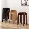 WYBW minimalistisk mode Creative 6 Pack Solid Wood Round Four Legged Stapelbar bordsskala för matsal