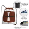 American Football DrawString ryggsäck med dragkedja Pocket Gym Sports Sackpack Reversible Print Rugby String Bag för träning G8PX#
