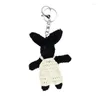 Keychains Big Ear Neychain Plush Animal Toy Keyring Bag Charm ryggsäck Decors bil nyckelhållare för par kvinnor gåva