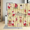 Cortinas de chuveiro desenhos animados cortina de natal papai noel elk árvore de natal boneco de neve presente feriado decora criança banheiro tecido poliéster