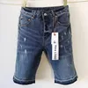 Paarse jeansshorts Hoge kwaliteit High Street Amerikaanse grote maten hiphop gescheurde denimshorts