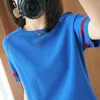 Kvinnors T-skjortor ihålig stickad is silke t-shirts sommarsolskydd o-hals pullover tee koreansk mode kawaii lapptäcke kort ärm