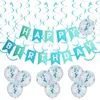 Feestdecoratie 24-delig Set voor verjaardag Duidelijke ballonnen Banner Confetti Transparant Gelukkig