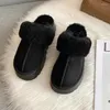 Pantoufles hiver designer femme cheville bottes de neige fond épais en cuir chaud moelleux pour femmes chaussures