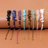 Браслет из натурального драгоценного камня в стиле бохо, нерегулярный флюорит, лабрадорит, розовый кварц, эластичные бусины, плетение браслетов, браслеты, пляжный браслет для женщин