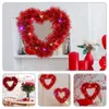 Dekorativa blommor Holiday Garland Valentine Wreaths för ytterdörrens valentins ornament tecknet