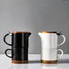 マグカップ日本語スタイルの手作りの家庭用セラミックマグセットカバーフィルター可能な残留ティーポータブルトラベル付きコーヒーカップ