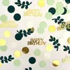 パーティーデコレーションPVCミラーデザイン紙切りテーブルのためのカラフルな誕生日セットグリーンゴールデンブラックラウンド男性女性