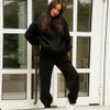 Oversized Hoodie Sweatpants Set Two Piece Women Tracksuit Autumn Trouser Suits Thermal Sweatshirt Solid Sports Hoodie Sportswear