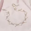 Choker fsunion ihålig söt kärlek hjärta halsband uttalande söta bicolor smycken för kvinnor 2024 födelsedagspresent