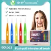 Brush 60pcs Interdental Brush PushPull Type Interdental Cleaners Brush Between Teeth Brushes Orthodontics Oral Care tool