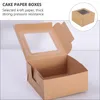 Ta ut containrar 10 datorer Kraft Paper Pastry Box Cupcake Case Support Dessert Holder Bakery Boxes With Clear Window