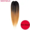 Tissage Miss Rola synthétique cheveux raides trame Ombre cheveux colorés 814 pouces 4 + 1 pièces/paquet 200g T1B/30 tissage faisceaux avec fermeture gratuite