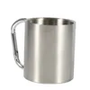 Mugs Cold Drinks With Handle Stainless Steel Portable Mug Beverages Water Cup Hook Design For Camping Sports Outdoor Hiking