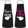 Aprons Hot Mr Right And Mrs Always Right Apron For Women Men Unisex Bib Funny Couples Cooking Kitchen Tablier Cuisine Chef Baking Y240401