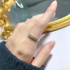 Anéis de cluster S925 Anel de prata Instagram Cold Wind Stacked Diamond