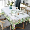 テーブルクロススプリングの葉の花長方形のテーブルクロスホリデーパーティーの装飾ウェディングデコレーション用防水ダイニングタブロスY240401