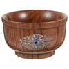 Bowls Evil Eyes Pattern Wood Bowl Container Decorative Wooden Milk