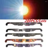 Уличные очки, 200/лот, профессиональные очки для солнечного затмения, 2024, безопасная 3D-бумага, защита от ультрафиолета, защита глаз, разные цвета