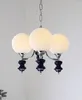 Żyrandole retro francuskie wiejskie salon żyrandol sypialnia główna lampka wysokiej klasy Wabi-Sabi Designer Białe szklane lampy sufitowe