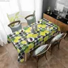 Nappe d'été jaune citron nappe rectangulaire décorations de fête de vacances couverture de table imperméable lavable pour décor de fête à manger Y240401