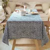 Bordduk japansk stil hem polyester linne tvättbar bordsduk blått bordsskydd för mat kök vardagsrum dekor y240401