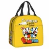 Jeu chaud Cuphead Mugman Sac à lunch pour l'école de travail Refroidisseur étanche Thermique Boîte à lunch isolée Femmes Enfants Sacs fourre-tout alimentaire 64kX #