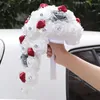 Bröllopsblommor Vattenfall Buketter för brud och brudtärna Rose Rhinestones Handblomma Party Decoration
