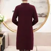 Robes décontractées 2024 Hiver Femmes Coréenne Mode Strass Élégant Peluche Chaud Midi Robe Dames O Cou À Manches Longues Lâche Basique