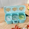 Storage Bottles 3 Grids Compartment Seasoning Box With Spoon And Clear Cover Container Spice Jar Can Pot Condiment Organizer