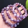 Link pulseiras 12mm natural roxo lepidolite pulseira moda cristal quartzo pedra preciosa jóias reiki cura presente para mulher 1pcs