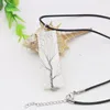 Pendant Necklaces 55x18mm Natural Stone Rectangular Crystal Necklace Winding Tree Of Life Jewelry Personalized Neckchain Unisex